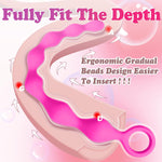 8.2-Inch Silicone Anal Beads Butt Plug with Pull Ring, G-Spot Stimulator (Pink)