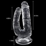 Large Double-Ended Realistic Dildo with Suction Cup for G-Spot & Anal Stimulation