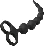 10-Function Silicone Anal Beads with Gradual Size & Pull Ring for Couples