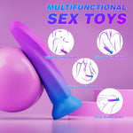 6" Silicone Dildo with Suction Cup, Soft G-Spot & Beginner Anal Dildo for Men/Women