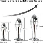 3-Piece Metal Anal Plug Set, Luxury Jewelry Design, Unisex Adult Toys (Pink)