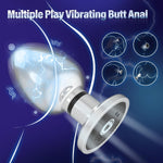 Remote-Controlled Metal Anal Plug – 10 Vibration & 6 Electric Shock Modes
