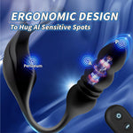 Thrusting Prostate Massager, Remote Control Butt Plug, 9 Vibration Modes for Men