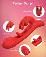 Rechargeable Rabbit Vibrator – 12 Vibration & Flapping Modes for Clitoral & G-Spot Play