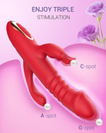 3-in-1 Thrusting Rabbit Vibrator with 12 Modes – G-Spot & Clitoral Stimulation