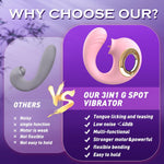 Rose G-Spot Vibrator with 12 Vibration & Licking Modes, Dual Stimulation Toy