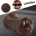 3-in-1 Male Masturbator with Bullet Vibration & Textured Mouth, Vagina & Anus