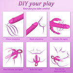 Rechargeable Thrusting Rabbit Vibrator with 7 Speeds & Modes, Waterproof Silicone