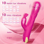 3-in-1 G-Spot Vibrator with 5 Thrusting & 10 Vibration Modes for Women, Pink