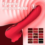 2-in-1 Rose Vibrator with 9 Modes | Clitoral, G-Spot & Nipple Stimulator for Women