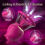 Suction Vibrator with 3 Brush Heads & Removable Cup, 12 Rotation & 8 Suction Modes