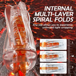 Portable Manual Stroker Cup for Men with 7.5" Depth & Realistic Texture