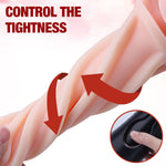 Vibrating Male Masturbator with 7.5" Textured Sleeve, Soft Realistic Stroker