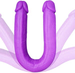 Fantasy Purple 15.3" Double-Ended Silicone Dildo with Veins & Glans for Couples