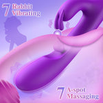 G Spot Vibrator Sex Toys-3 in 1 Adult Sex Toys 360° Rotation Vibrators with 10 Rubbing & 7 Vibrating & 7 Massaging, Waterproof Clitoral Stimulator Dildo Rabbit Vibrator Women Sex Toy (Violet)