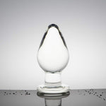 Large Crystal Mushroom-Shaped Glass Butt Plug for Men & Women, Transparent