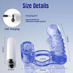Double Penetration Anal Plug with Bullet Vibrator & Cock Ring, Strap-On Prostate Massager