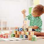 Wooden Abc Toy Building Blocks For Toddlers 1-3 36 Pcs Wood Alphabet Number Blocks For Stacking Learning Preschool Educational Montessori Sensory Toys For Kids Boys Girls Gifts 1.7"