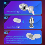 Anal Vibrator Sex Toys Buttplug,With App Remote 10 Vibrating Modes Progressive Threaded Vibrating Butt Plugs Dildo Flashing Lights Base Trainers For Men And Women Prostate Massager