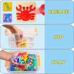 Aqua Fairy Water Gel Kit for Kids with 12 Colors, 18 Molds & 6 Magic Powder Packs