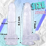 8.2" Long G-Spot Dildo, Body Safe Material, Lifelike Skin-Touching Feeling, Powerful Suction Cup Dildo For Hands-Free Play & Anal Stimulation, Realistic Fake Penis For Men And Women Sex Games