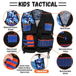 2Pack Kids Tactical Vest Kit For Nerf Guns N-Strike Elite Series For Boys Girls, With 60 Refill Darts, Dart Pouch, Tactical Mask, Reload Clips, Protective Glasses (Blue+Green)