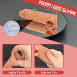 Penis Sleeve Extender Cock Sleeve Extension Sheath Silicone Penis Ring with Ball Stretcher Enlarge Thicken, Reusable Realistic Condom Enlarger Male Sex Toys for Men Couple