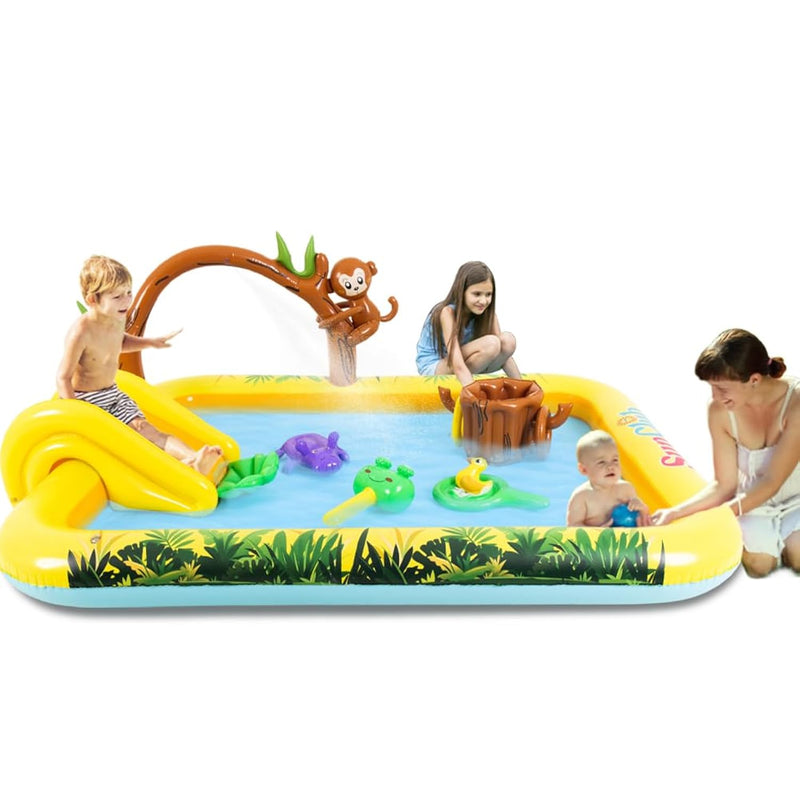 Inflatable Play Center, Inflatable Swimming Pool Cartoon Animals Sprinker T