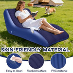 Inflatable Chair For Adults,Inflatables Chairs With Flocked Surface, Inflatable Lounge Chair With Backrest, Comfort Ergonomic Inflatable Couch,Inflatable Couch For Camping, Blue