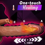 Realistic Vibrating Thrusting Dildo Vibrator Adult Sex Toy For Women 7 Thrusting 10 Vibration & Licking Modes - 8.5" Heating Dildo With Strong Suction Cup Dildos Flesh