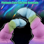 8.5" Fantasy Dragon Dildo Thick Monster Knot Dildo, Silicone Knotted Horse Dildos With Suction Cup, Large Anal Strecher For Woman And Man, Rainbow Sex Toy