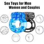 Vibrating Cock Ring Penis Ring Vibrator Clitoral Stimulator Penis Erect Erection Enhance Sex Product Adult Male Sex Toy For Longer Harder Stronger (Blue)
