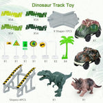 Dinosaur Toys,Create A Dinosaur World Road Race,Flexible Track Playset And 2 Pcs Cool Dinosaur Car For 3 4 5 6 Year & Up Old Boy Girls Best Gift