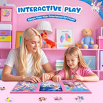 Magnetic Jigsaw Puzzles For Toddlers Kids 3-8 Girls,(3 36-Pieces) Travel Puzzles Toys For Kids Ages 4-6,Take-Along Car Airplane Road Trip Activities Game For 3 4 5 6 7 8 Year Old Birthday Gift