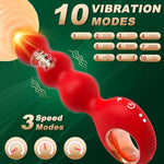 Vibrating Anal Beads Anal Toys,Vibrating Butt Plug Prostate Massager With Pull Ring,10 Vibration Graduated Design Anal Sex Toys Waterproof Bullet Vibrator For Men,Women And Couples Adult Toys