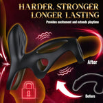 Vibrating Cock Ring Sex Toys for Men - Penis Sleeve with 10 Vibration Modes, Penis Vibrator Extender Dual Motor Testicles G Spot Stimulation, Male Erection Ring Adult Toys Male Couples Pleasure