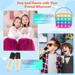 Bluetooth Karaoke Machine Toy For Kids- Mini Karaoke With 2 Wireless Microphone, Voice Changer & Led Lights, Portable Karaoke Mic For 3-8 Year Old Girls, Great For Birthday Home Party