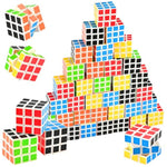 40 Mini Cube Puzzles, 1.18In 3X3, Fun Party Favors For Kids - School Rewards & Classroom Prizes, Perfect For Birthdays, Easter, Christmas & Stocking Stuffers (40Pcs-6 Colors (Black))