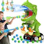 Moving Dinosaur Shooting Toys For Kids 5-7, Electronic T-Rex Shoot Target Game With Mist Spray, Led Score, Roar & Light, 3-Pair Dino Target, Birthday Gifts For 5 6 7 8 9 Year Old Boys Girls