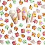 200PCS Mini Resin Leaves, Autumn Nail Art Charms for DIY Crafts and Miniature Scenes