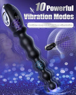 Vibrating Anal Beads Butt Plug - Silicone Anal Beads Prostate Massager with 10 Vibration Modes, Rechargeable Flexible Anal Vibrator with Pull Ring Design, Friendly Anal Trainer for Men Women Couples