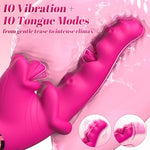 3 in 1 Vibrator Couples Sex Toys for Women, G Spot Dildo with 10 Tongue Licking & Vibrating Adult Toys, Realistic Tongue Vibrator for Women Pleasure Tools for Female