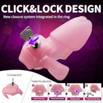 Ht-V5 Male Chastity Cage - Lightweight Resin Male Chastity Cage With Click&Lock Key | Ergonomic Design| Bondage Gear &Adult Sex Toy For Men – Includes 5 Ring Sizes (Pink, Nub)