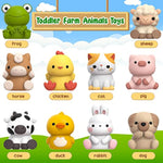Learning Toy For Toddlers 1 2 3 Year Old, 10 Farm Animal Toys & 10 Barns, Counting, Matching & Sorting Montessori Educational Sensory Toys, Christmas Birthday Easter Gift For Baby Boy Girl 1-3
