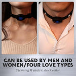 Bdsm Electric Shock Neck Collar For Male Female, Silicone Adjustable Collar E-Stim Bondage Device With Lock & Remote Control Set, Sm Restraints Role Play Adult Sex Toys For Men Women Couples