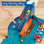 Toy Car Ramp Track, Climbing Hills Railcar Colorful Vehicles Construction Play Set With 12 Mini Racer Cars For Kids 3+(City)