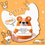 Handmade Corgi Gifts - Crochet Corgi Stuffed Animal With Inspirational Card, Corgis Gifts For Friends, Emotional Sister Brother Support Crochet Small Birthday Gift