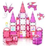 101Pcs Magnetic Blocks Set Including Cars And Accessories, Princess Magnet Building Tiles Sets, Castle Magnet Blocks Stem Toys For Girls Kids Ages 3 4 5 6 7 8 9+ Year Old