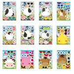 36 Pcs Reusable Make-a-Face Sticker Sheets, Mix & Match Craft Activity for Kids