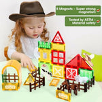 Magnetic Tiles Farm,Animal Magnet Toys For Toddlers-Kids Magnetic Building Blocks Stem Toys For Ages 3-8,Constrution Sets Educational-Coolest Xmas Birthday Gifts For Boys And Girls.